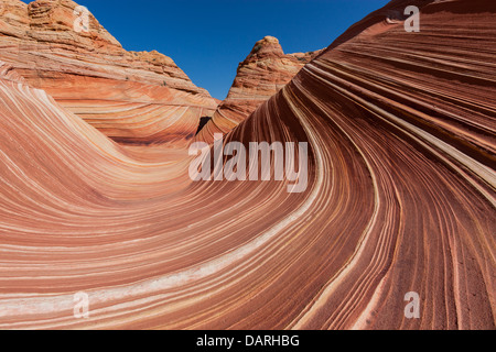 Le formazioni rocciose del nord Coyote Buttes, parte delle scogliere di Vermilion monumento nazionale. Questa zona è anche conosciuta come la forma d'onda. Foto Stock