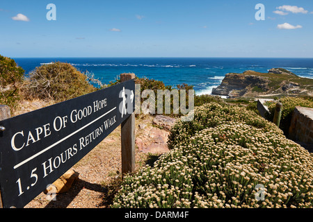 Segno al Capo di Buona Speranza, Cape Town, Western Cape, Sud Africa Foto Stock