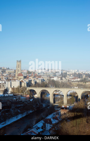 L'Europa, la Svizzera, Friburgo, gotica del XIII secolo, la chiesa di St Nicolas Cathedral Foto Stock