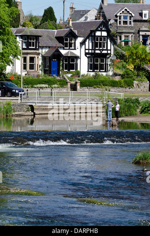 Il fiume Tweed a Peebles in Scottish Borders. Foto Stock