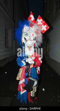 L'Europa, la Svizzera, Lucerna, Fasnact carnevale di primavera, Morgenstraich sfilata mattina Foto Stock