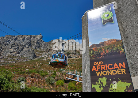 Cabinovia di Table Mountain e Cape Town, Western Cape, Sud Africa Foto Stock