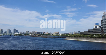 Sumida River, Toyosu Foto Stock