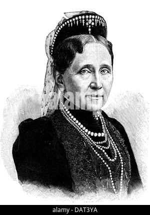 Louise, 3.12.1838 - 23.4.1923, Grande Duchessa di Baden 5.9.1856 - 28.9.1907, ritratto, incisione in legno, circa 1895, Foto Stock