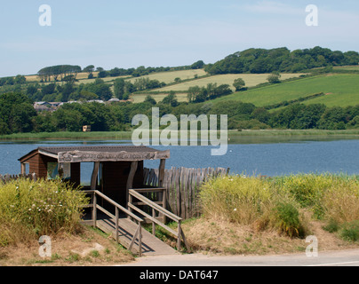Slapton Ley view point, Riserva Naturale Nazionale, Devon, Regno Unito 2013 Foto Stock