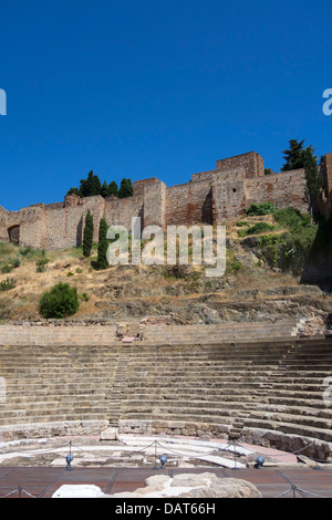 Teatro romano a Malaga, Spagna Foto Stock