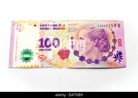 100 pesos argentini Bill. Foto Stock