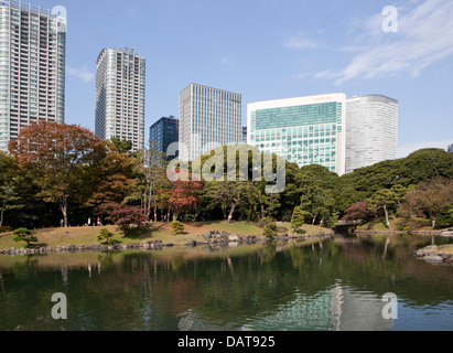 Giardini Hamarikyu a Tokyo in Giappone Foto Stock