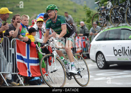 18.07.2013. Gap - L'Alpe d'Huez. 2013 Tour de France ciclismo. Europcar 2013, Thomas Voeckler, L'Alpe d'Huez Foto Stock