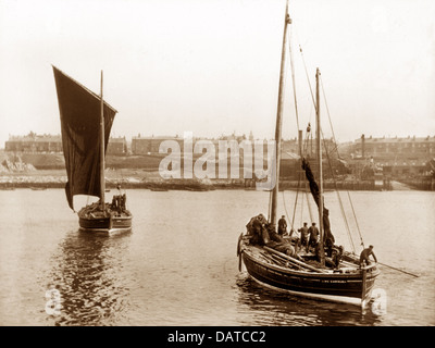 North Shields barche da pesca inizio novecento Foto Stock