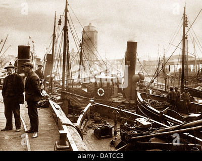 North Shields Fish Quay inizio novecento Foto Stock