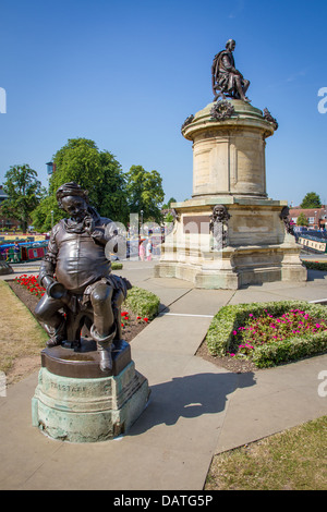 Falstaff statua a William Shakespeare memorial in Stratford Upon Avon Foto Stock