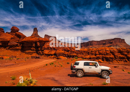 Toyota FJ Cruiser su off trail strada vicino a Moab Utah Foto Stock