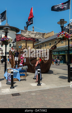 Hastings giorno pirata celebrazioni, Queens Square, Priory Prato, Hastings, England, Regno Unito Foto Stock