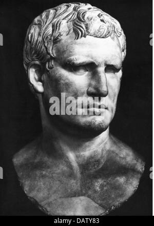 Agrippa, Marcus Vipsanius, 65/64 - 12 a.C., politico romano e leader militare, ritratto, busto di Gabii, circa 25 a.C., Louvre, Parigi, Foto Stock