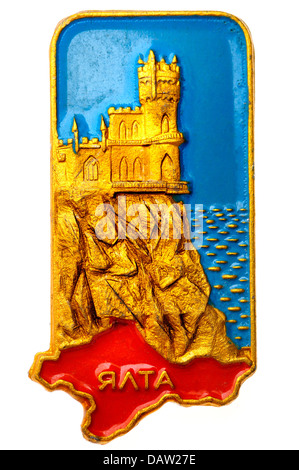 Era comunista sovietico badge di smalto - Yalta Foto Stock