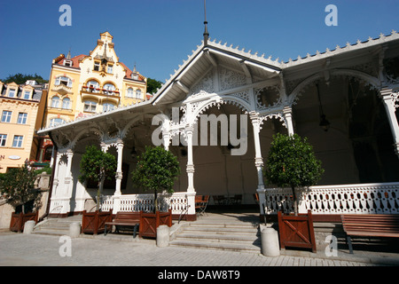 Il Colonnato del mercato (Tržní kolonáda), Karlovy Vary, Repubblica Ceca Foto Stock