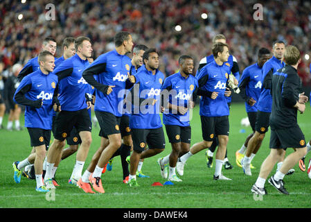 Sydney, Australia. 19 Luglio, 2013. I giocatori durante il Manchester United la sessione di training prima di più di 22.000 tifosi precedendo la pre stagione tour gioco contro la UN-lega tutte le stelle a Allianz Stadium di Sydney. Credito: Azione Sport Plus/Alamy Live News Foto Stock