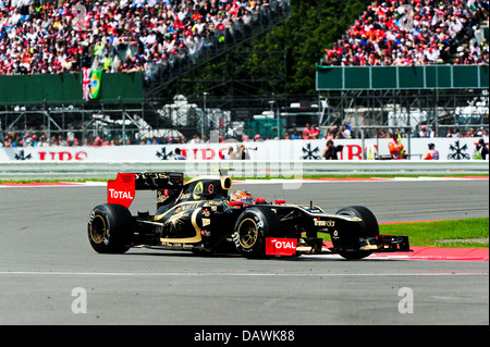 Romain Grosjean in Lotus F1 al Loop durante il 2012 Gran Premio di Gran Bretagna a Silverstone Foto Stock