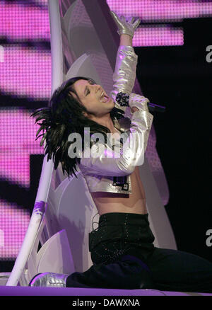 Band svedese l'arca eseguire durante la prima prova generale per il Concorso Eurovisione della Canzone finale di Helsinki, Finlandia, 11 maggio 2007. La finale si svolgerà domani, 12 maggio. Foto: Joerg Carstensen Foto Stock