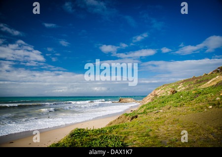 Una spiaggia di Tanger, Marocco Foto Stock