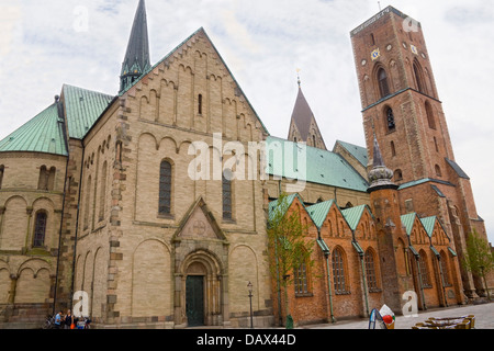 Ribe South West Jutland in Danimarca UE Nostra Signora Maria Cattedrale completamente restaurato nel 1904 Foto Stock