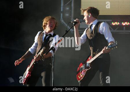 Londra, Regno Unito. 19 Luglio, 2013. Londra, UK: McFly headline Vai concerto locale a Londra il Queen Elizabeth Olympic Park - 19 luglio 2013 Credit: Nathan Hulse/Alamy Live News Foto Stock