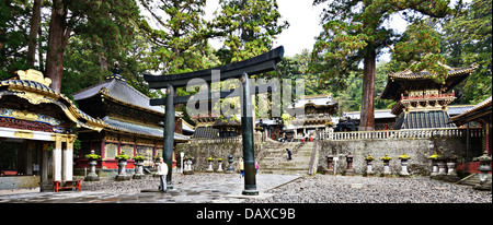 I turisti al Santuario Toshogu in Nikko, Giappone. Foto Stock