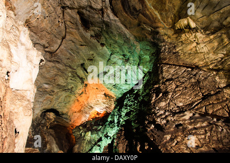 Gli interni di una grotta, Borra Grotte, Ananthagiri colline, Araku Valley, Visakhapatnam, Andhra Pradesh, India Foto Stock