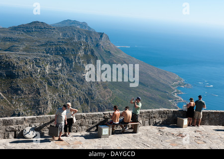 Vista dal Table Mountain e Cape Town, Sud Africa Foto Stock