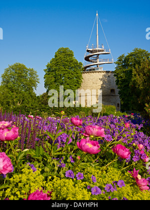 Torre di osservazione in EGA Park a Erfurt, Turingia, Germania Foto Stock