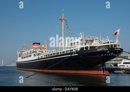 Hikawa Maru Ocean Liner a Yamashita Park, Yokohama, Giappone Foto Stock