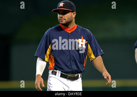 Houston, Texas, Stati Uniti d'America. 21 Luglio, 2013. Lug 21 2013: Houston Astros infielder Jose Altuve #27 prima della MLB baseball gioco tra Houston Astros e il Seattle Mariners dal Minute Maid Park a Houston, TX. Credito: csm/Alamy Live News Foto Stock