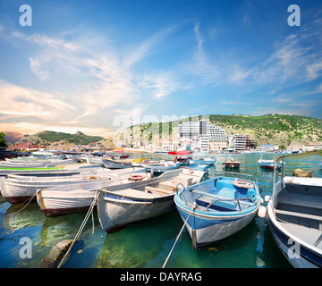 Vista della baia di Balaklava in Crimea Foto Stock