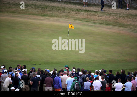 Gullane, East Lothian, Scozia. Xxi , 2013. Vista generale Golf : Vista generale del nono verde durante il round finale della 142th British Open Championship a Muirfield in Gullane, East Lothian, Scozia . Credito: Koji Aoki AFLO/sport/Alamy Live News Foto Stock