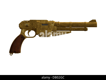 3D render digitale di una vecchia pistola isolati su sfondo bianco Foto Stock