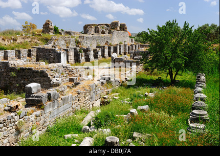 Rovine di Faustina Bagni di Mileto, costa Egea, Turchia Foto Stock