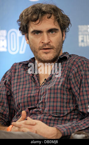 Attore Joaquin Phoenix assiste la conferenza stampa di 'prenotazione Strada" in occasione della trentaduesima Toronto International Film Festival di Toronto, Canada, 12 settembre 2007. Foto: Hubert Boesl Foto Stock