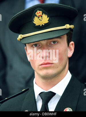 Il principe Amedeo del Belgio, primogenito della Principessa Astrid del Belgio e il Principe Lorenz del Belgio, raffigurato durante il suo giuramento in occasione della cerimonia a Bruxelles, Belgio, 27 settembre 2007. Il principe Amedeo è stato giurato in essere il Belgio dell'esercito ufficiale della riserva. Foto: Albert Niboer (PAESI BASSI) Foto Stock