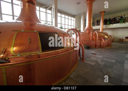 FILE - Questa immagine mostra il mashhouse del "Budweiser Budvar" birreria in Ceske Budejovice, Repubblica ceca, 12 dicembre 2007. Quasi la metà della produzione viene esportata in oltre cinquanta paesi in tutto il mondo. Foto: Bjoern Steinz Foto Stock