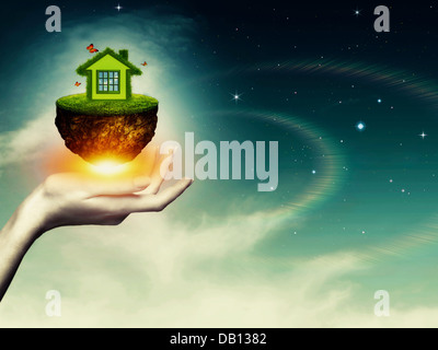 Tutto il mondo nelle tue mani, astratti sfondi ambientali Foto Stock