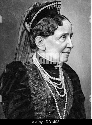 Louise, 3.12.1838 - 23.4.1923, Grande Duchessa di Baden 5.9.1856 - 28.9.1907, ritratto, incisione in legno, 1896, Foto Stock