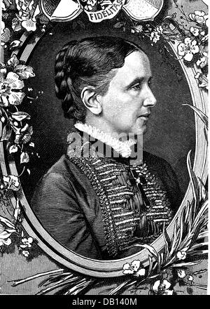 Louise, 3.12.1838 - 23.4.1923, Grande Duchessa di Baden 5.9.1856 - 28.9.1907, ritratto, incisione in legno, circa 1890, Foto Stock