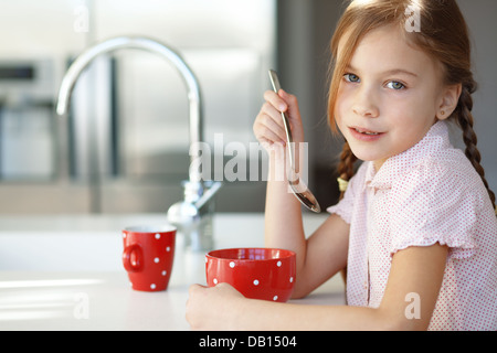 La prima colazione a casa Foto Stock