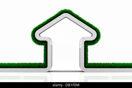 Eco Casa Erba su sfondo bianco Foto Stock