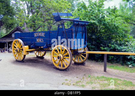 Un vecchio carrello sul display in Columbia California State Historic Park, una corsa d'oro-città Foto Stock