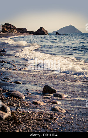 Topinetti spiaggia neer Rio Marina Isola d'Elba, Italia nel mese di agosto, 2011. Foto Stock