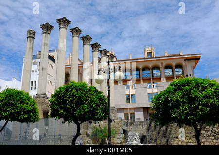 Tempio romano costruito nel regno dell'imperatore Claudio (41-54 d.C.) fu scoperto negli anni 50. Cordova, Spagna Foto Stock