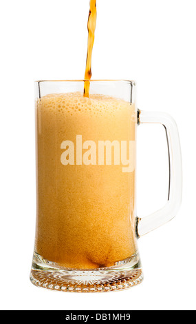 Birra di versamento Foto Stock