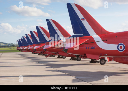 Le code della RAF Freccia Rossa falchi sulla pista. Foto Stock